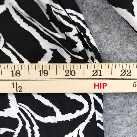 LOFT Jumpsuit Womens Small Black White Sleeveless Wide Leg Pocket Belt Viscose - Picture 6 of 14